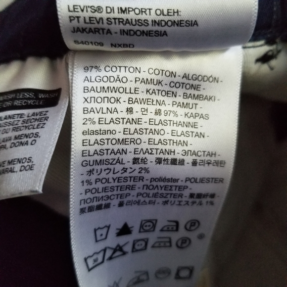 LEVI'S Premium Pull On Taper Pants Navy Blue Pinstripe Size S - Picture 10 of 16